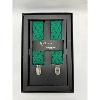 Tirantes verdes con rombos...